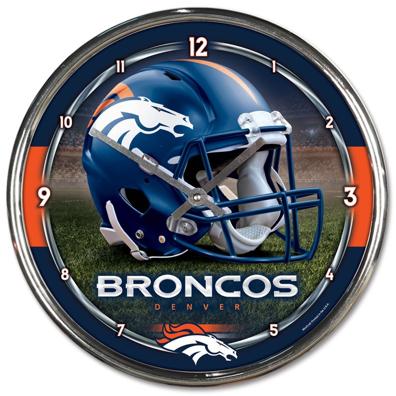 Wincraft Denver Broncos Chrome Round Wall Clock