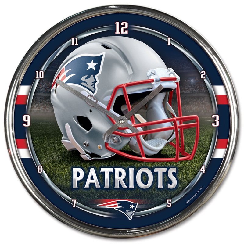 Wincraft New England Patriots Chrome Round Wall Clock