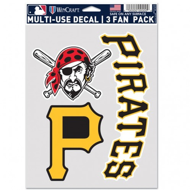 Wincraft Pittsburgh Pirates Fan 3 Pack Multi Use Decal