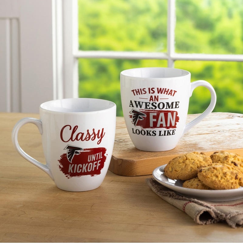 Evergreen Enterprises Atlanta Falcons 17oz Ceramic 2 Piece Coffee Mug Set with Gift Box