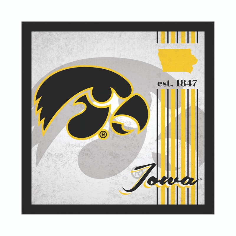 Fan Creations Iowa Hawkeyes Album Design Wood Sign 10×10