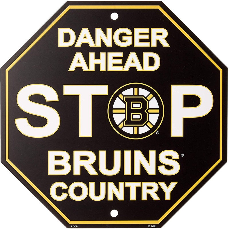 Fremont Die Boston Bruins Plastic Stop Style Sign 12×12
