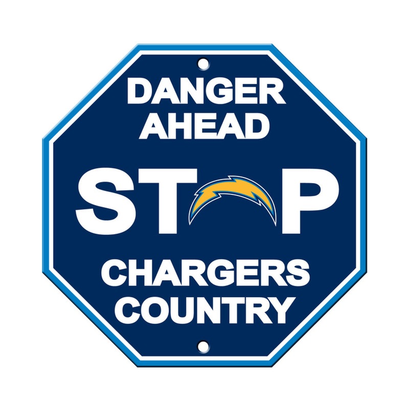 Fremont Die Los Angeles Chargers Plastic Stop Style Sign 12×12