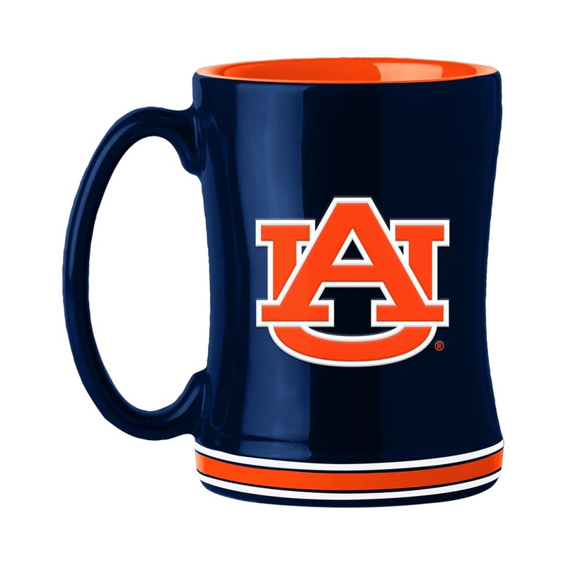 Logo Brands Auburn Tigers Team Color 14oz Sculpted Relief Coffee Mug