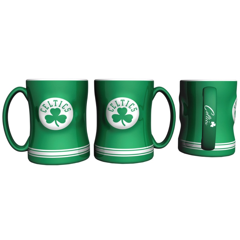 Logo Brands Boston Celtics Team Color 14oz Sculpted Relief Coffee Mug