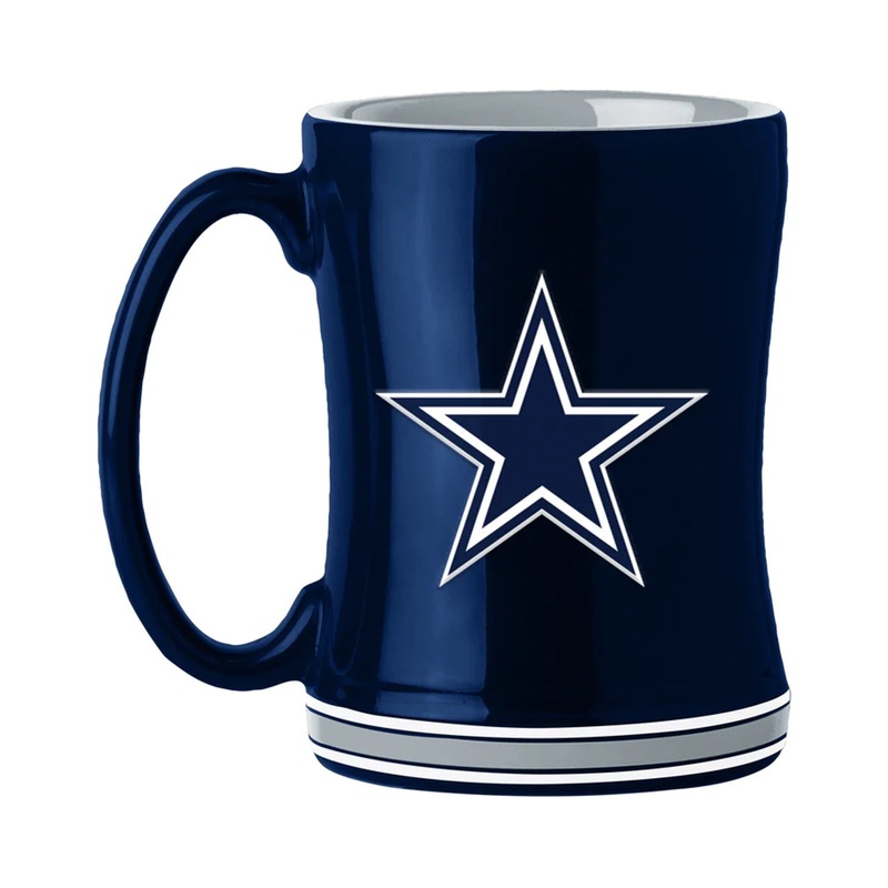 Logo Brands Dallas Cowboys Team Color 14oz Sculpted Relief Coffee Mug