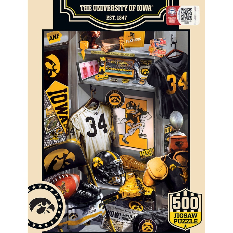 Masterpieces Puzzle Company Iowa Hawkeyes Locker Room 500 Piece Puzzle