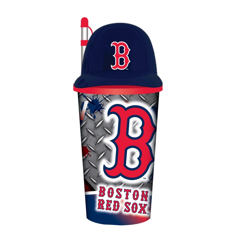 Mojo Licensing Boston Red Sox 32oz Plastic Helmet Cup with Straw