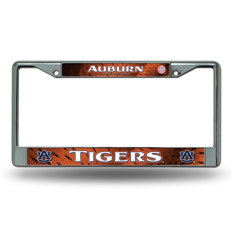 Rico Industries Auburn Tigers License Chrome Printed Insert Plate Frame