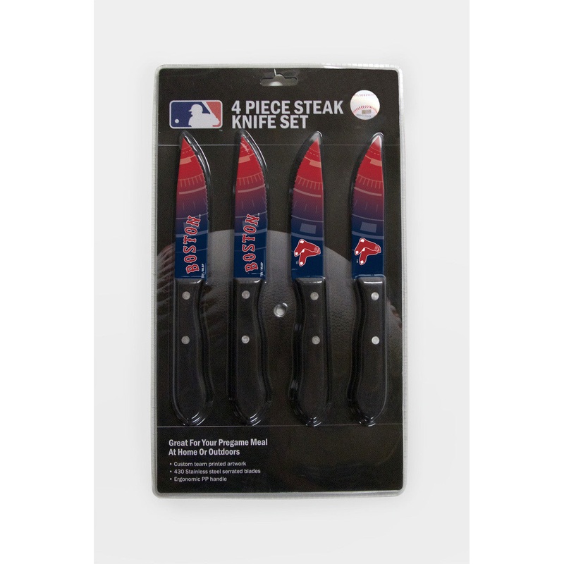 The Sports Vault Boston Red Sox 4 Pack Steak Knife Set