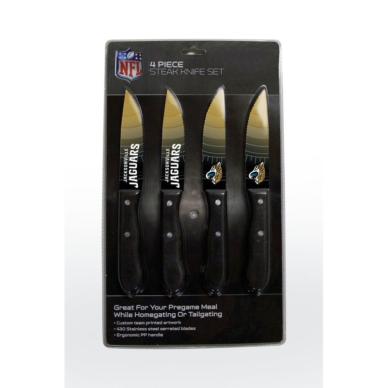 The Sports Vault Jacksonville Jaguars 4 Pack Steak Knife Set