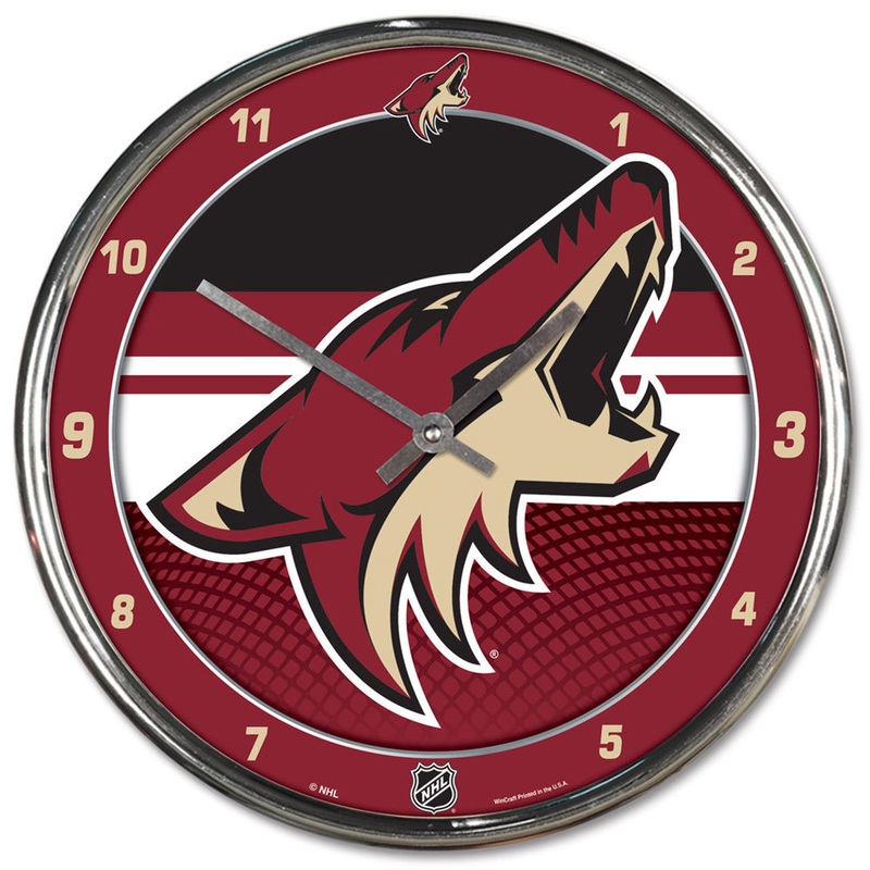 Wincraft Arizona Coyotes Chrome Round Wall Clock