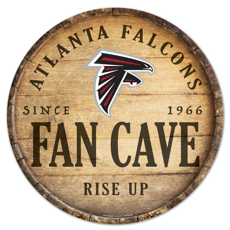 Wincraft Atlanta Falcons 14 Inch Round Barrel Top Design Wood Sign