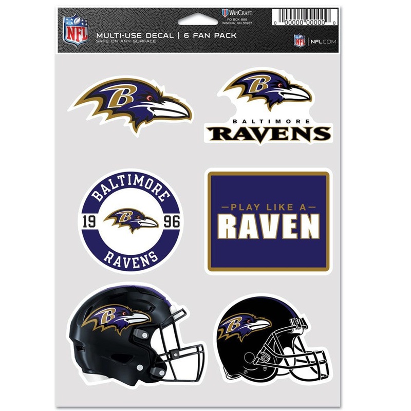 Wincraft Baltimore Ravens 6 Pack Multi Use Fan Decal