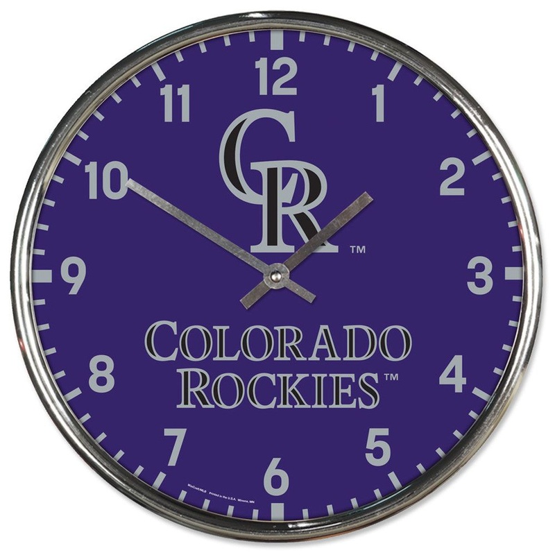 Wincraft Colorado Rockies Chrome Round Wall Clock