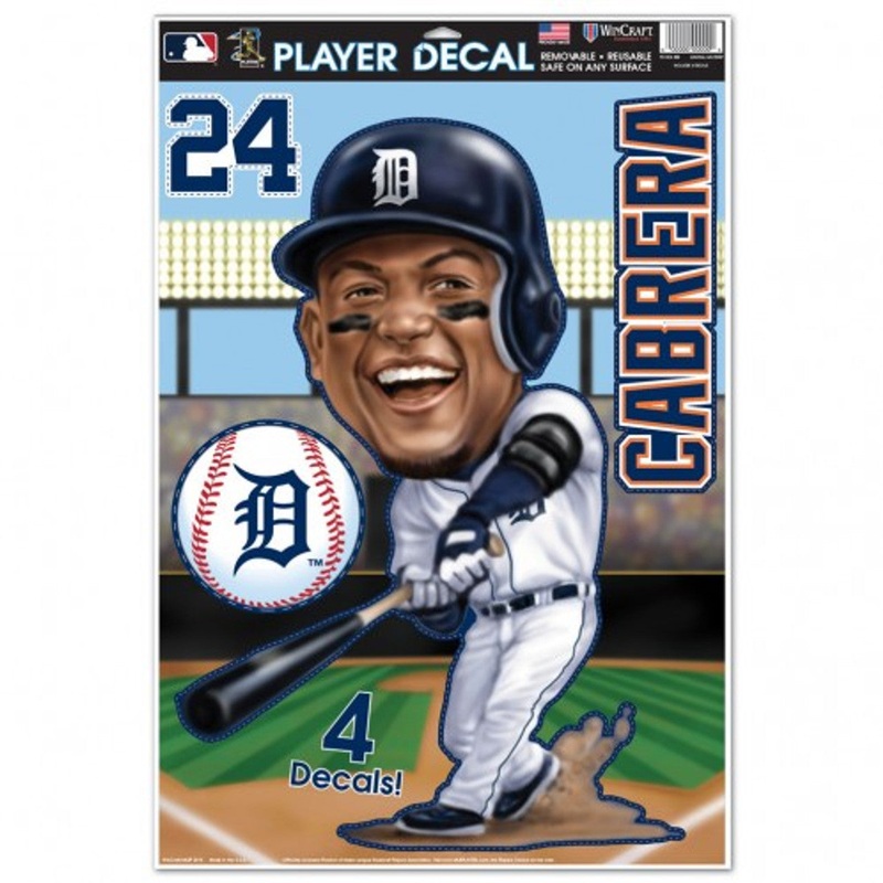 Wincraft Detroit Tigers Miguel Cabrera Caricature Multi Use Decal 11×17