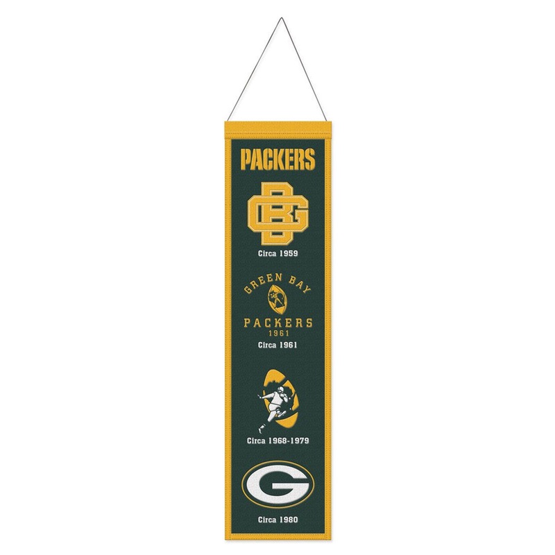 Wincraft Green Bay Packers Heritage Evolution Design Wool Banner 8×32
