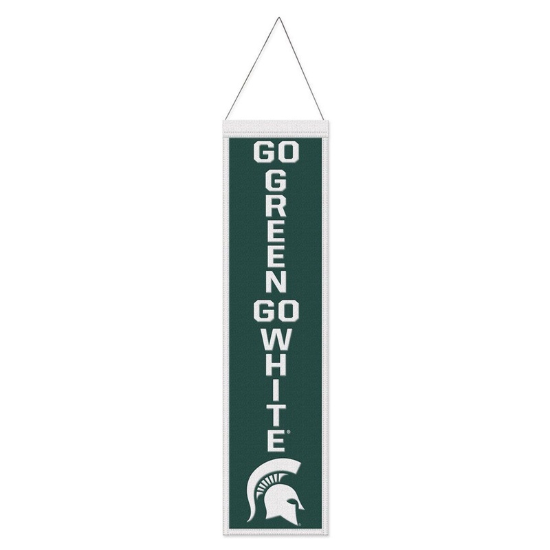 Wincraft Michigan State Spartans Heritage Slogan Design Wool Banner 8×32 – Special Order