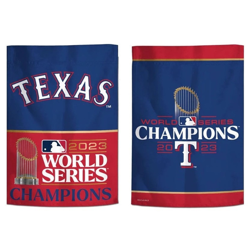 Wincraft Texas Rangers 2 Sided World Series Champ Garden Style Flag 12×18