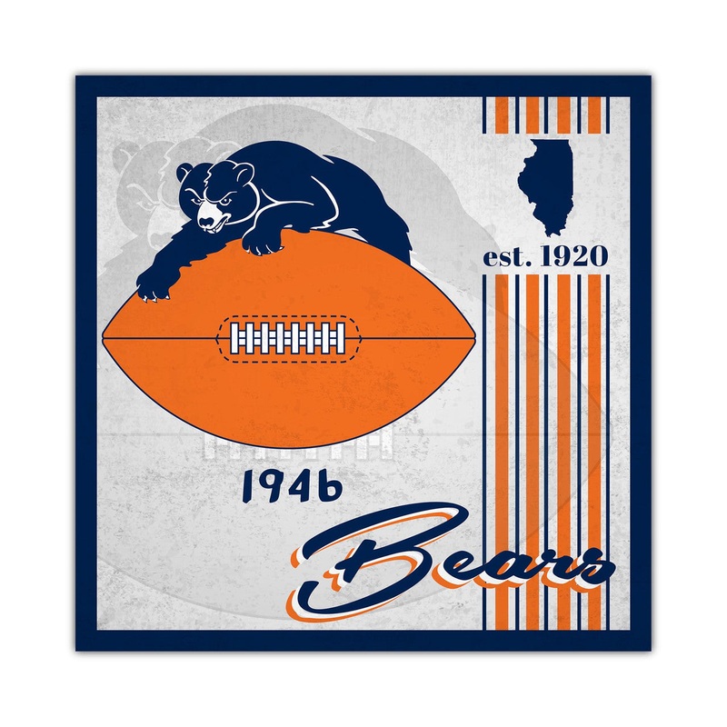Fan Creations Chicago Bears Album Design Wood Sign 10×10