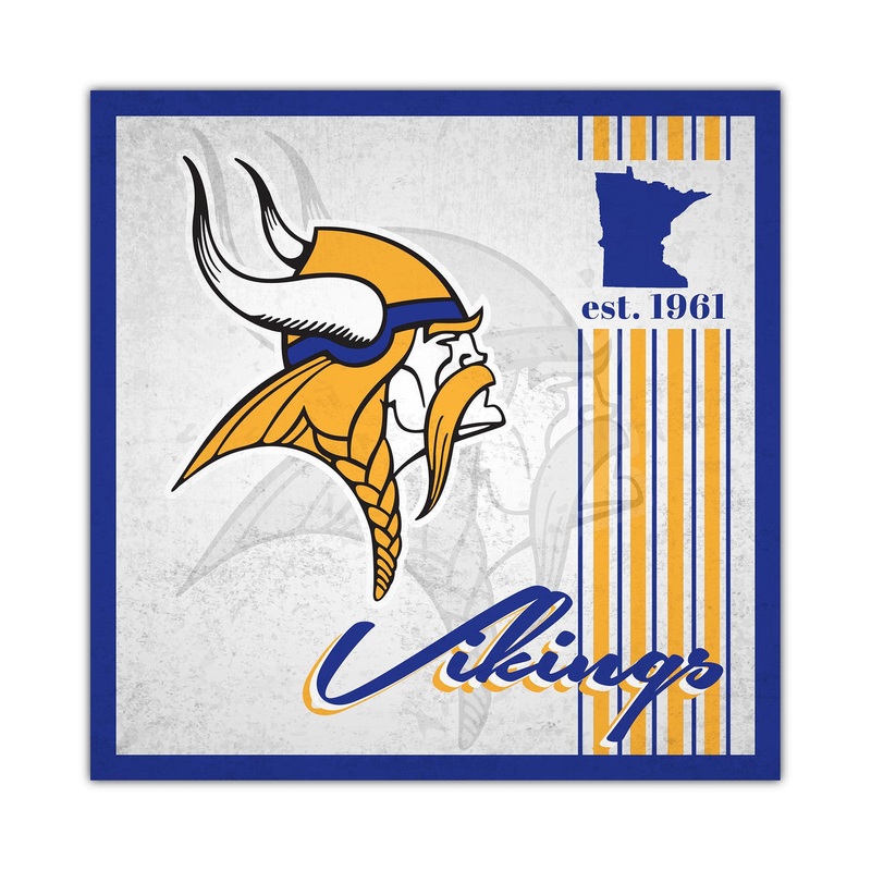 Fan Creations Minnesota Vikings Album Design Wood Sign 10×10
