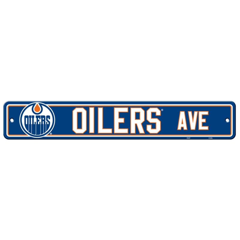 Fremont Die Edmonton Oilers 4×24 Plastic Street Style Sign