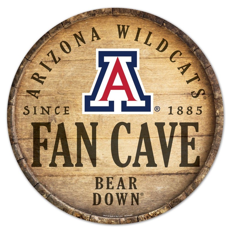 Wincraft Arizona Wildcats 14 Inch Round Barrel Top Design Wood Sign – Special Order