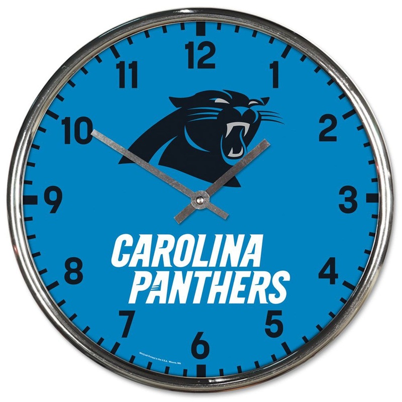 Wincraft Carolina Panthers Chrome Round Wall Clock