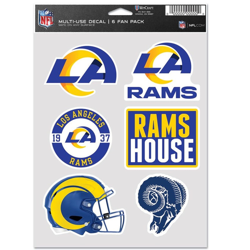 Wincraft Los Angeles Rams Fan 6 Pack Multi Use Decal