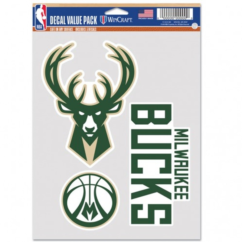 Wincraft Milwaukee Bucks Fan 3 Pack Multi Use Decal