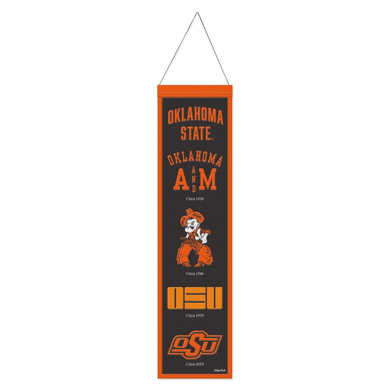Wincraft Oklahoma State Cowboys Heritage Evolution Design Wool Banner 8×32