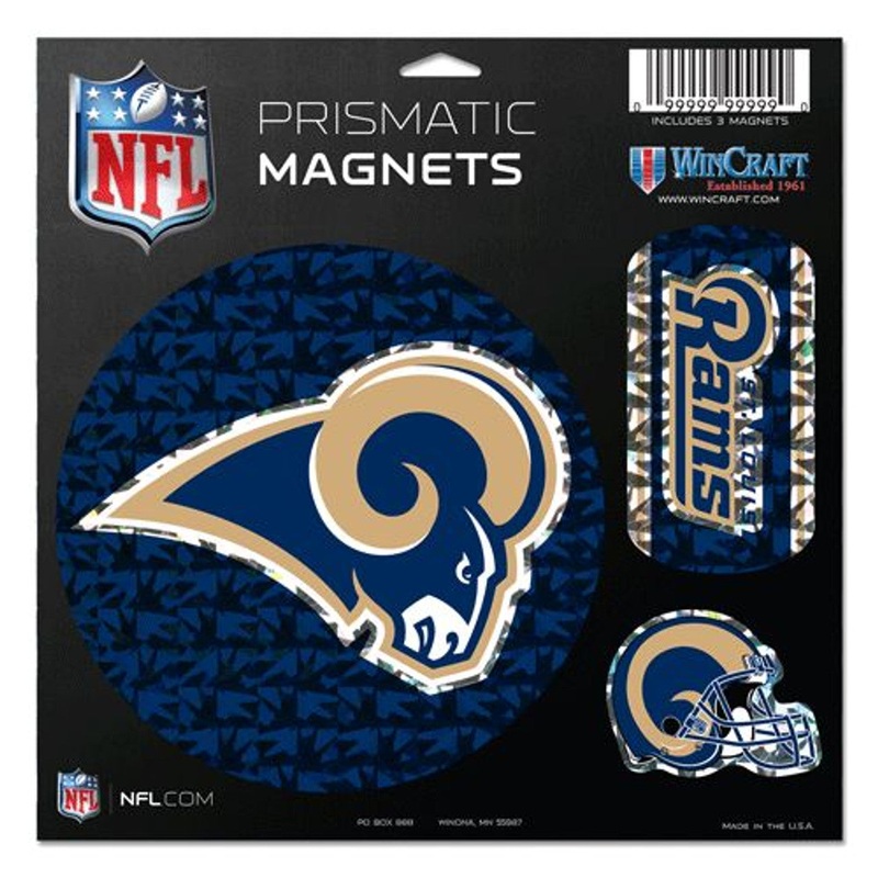 Wincraft St. Louis Rams Set of 3 Die Cut Prismatic Magnets 11×11