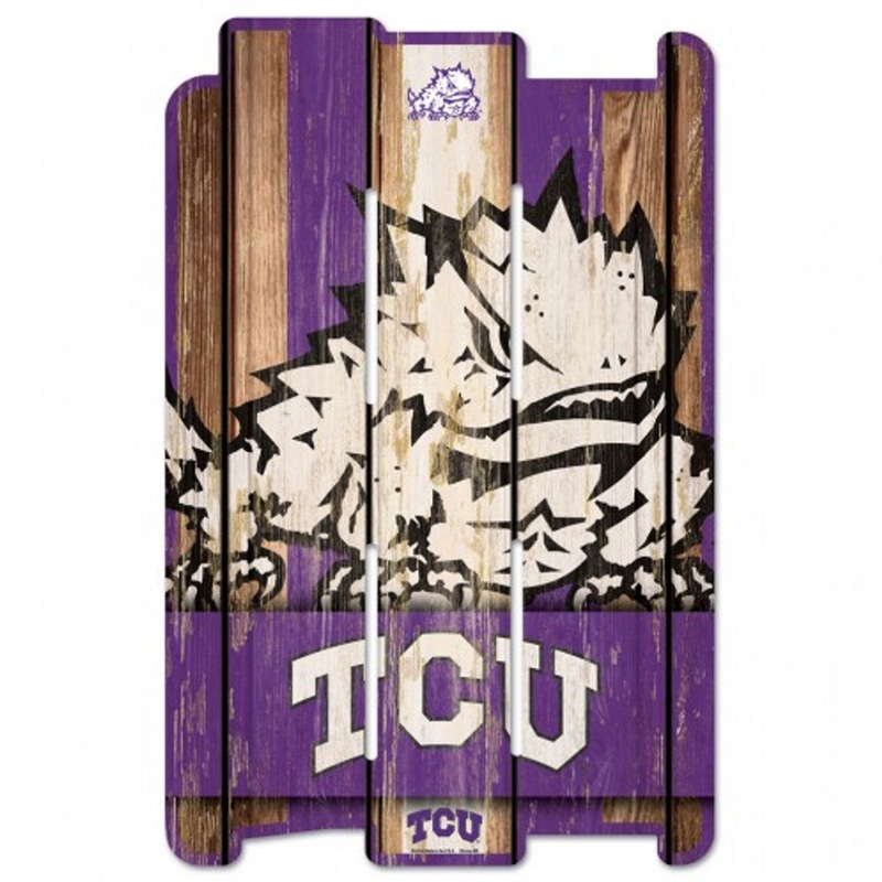 Wincraft TCU Horned Frogs Fence Style Wood Sign 11×17 – Special Order
