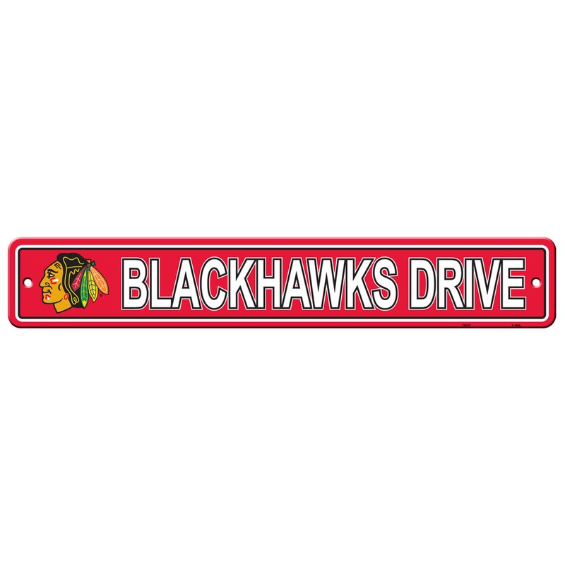 Fremont Die Chicago Blackhawks Plastic Street Style Sign 4×24