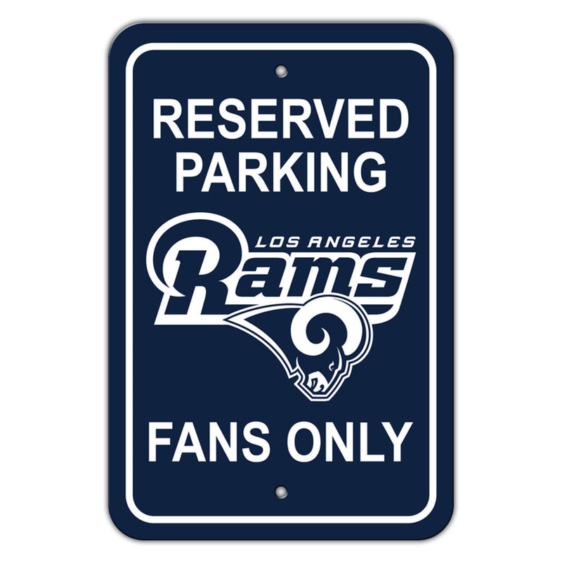 Fremont Die Los Angeles Rams Plastic Reserved Parking Style Alternate Sign 12×18