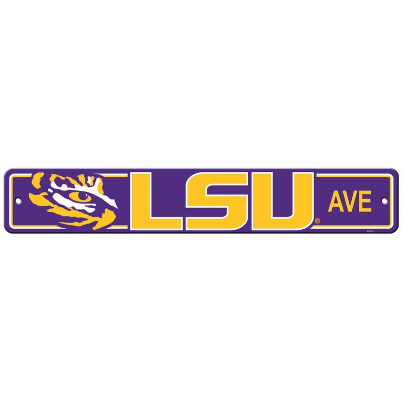 Fremont Die LSU Tigers Plastic Street Style Special Order Sign 4×24