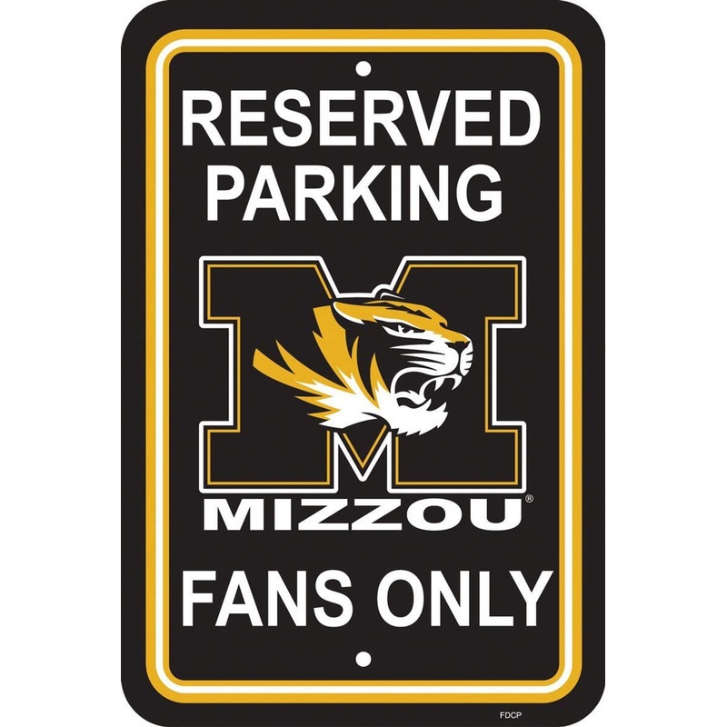 Fremont Die Missouri Tigers Plastic Reserved Parking Style Sign 12×18