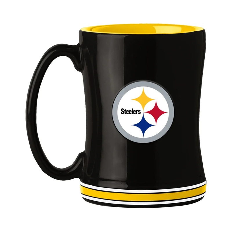 Logo Brands Pittsburgh Steelers 14oz Team Color Sculpted Relief Coffee Mug