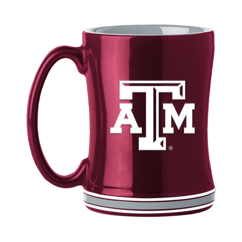 Logo Brands Texas A&M Aggies 14oz Team Color Sculpted Relief Coffee Mug