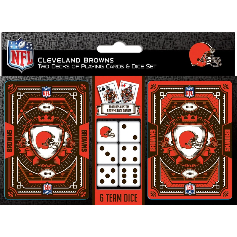 Masterpieces Puzzle Company Cleveland Browns Playing Cards and Dice Set