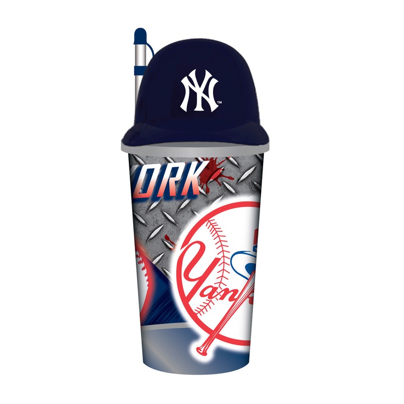 Mojo Licensing New York Yankees 32oz Plastic Helmet Cup with Straw