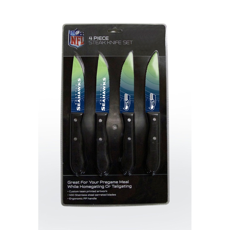 The Sports Vault Seattle Seahawks 4 Pack Knife Steak Set