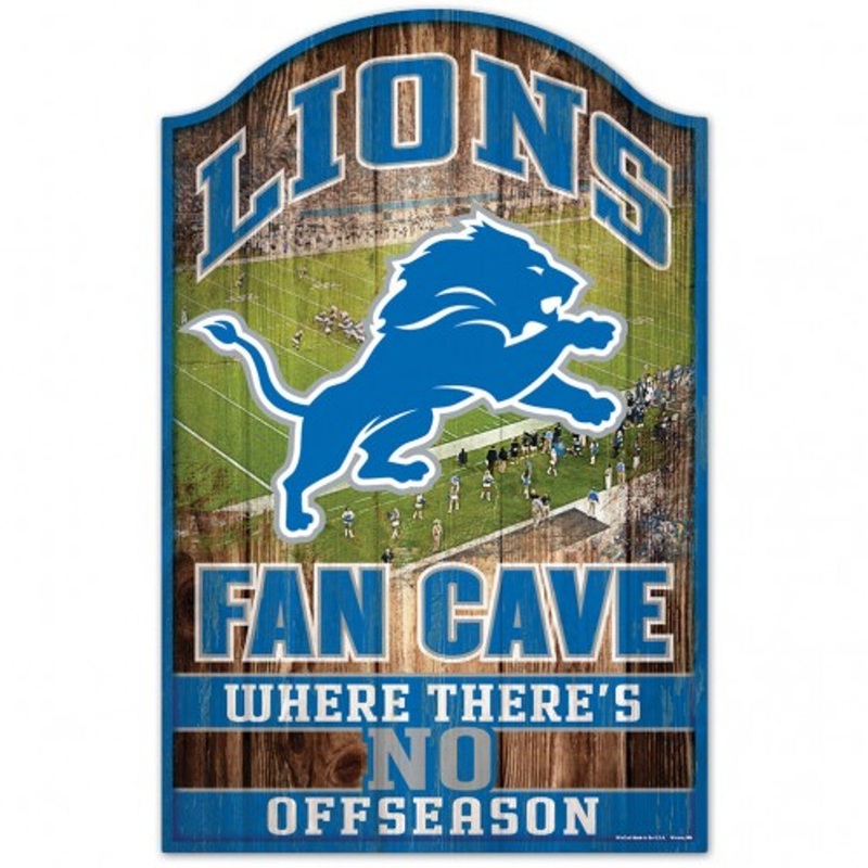 Wincraft Detroit Lions Fan Cave Design Wood Sign 11×17