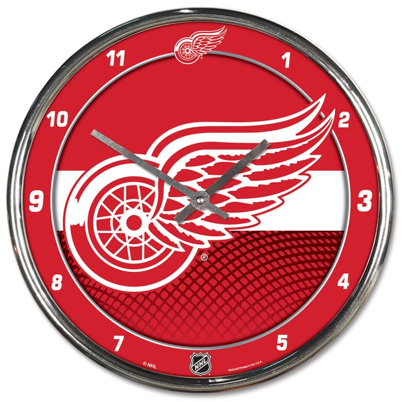 Wincraft Detroit Red Wings Chrome Round Wall Clock