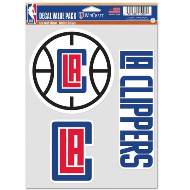 Wincraft Los Angeles Clippers Fan 3 Pack Multi Use Decal