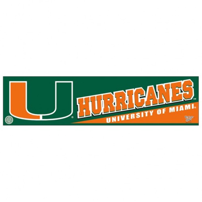 Wincraft Miami Hurricanes Bumper Strip Style Decal 3×12