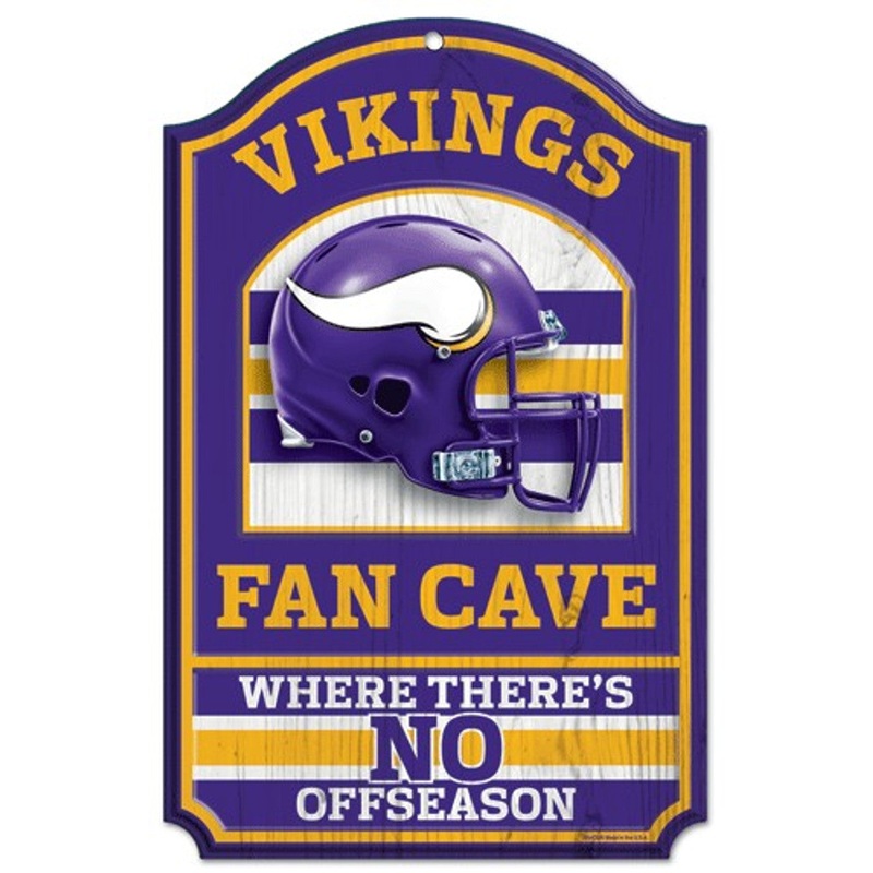 Wincraft Minnesota Vikings Fan Cave Design Wood Sign 11×17