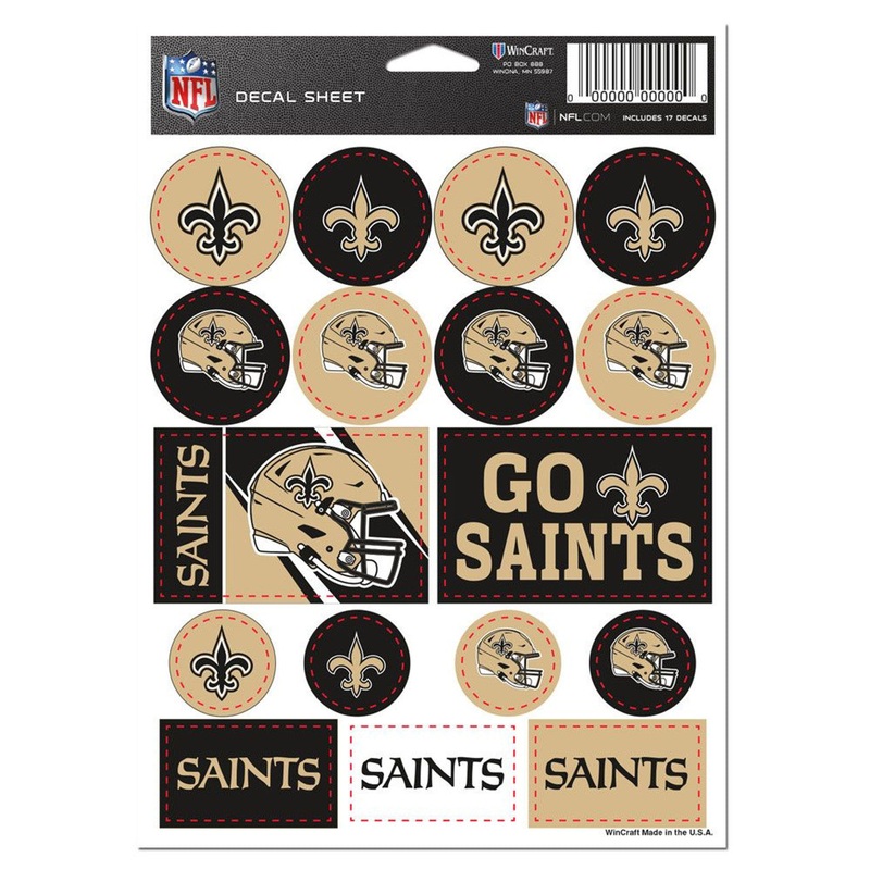 Wincraft New Orleans Saints Vinyl Decal Sheet 5×7