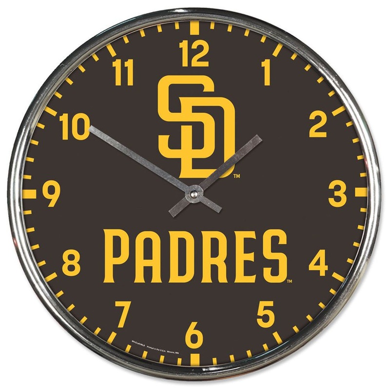 Wincraft San Diego Padres Chrome Round Wall Clock