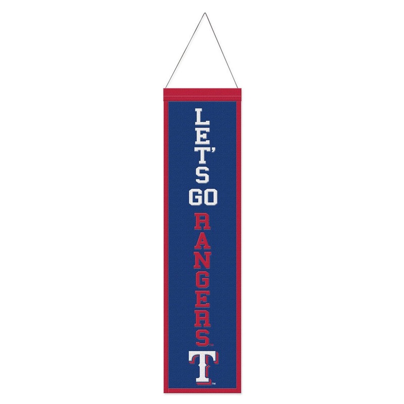 Wincraft Texas Rangers Heritage Slogan Design Wool Banner 8×32 – Special Order